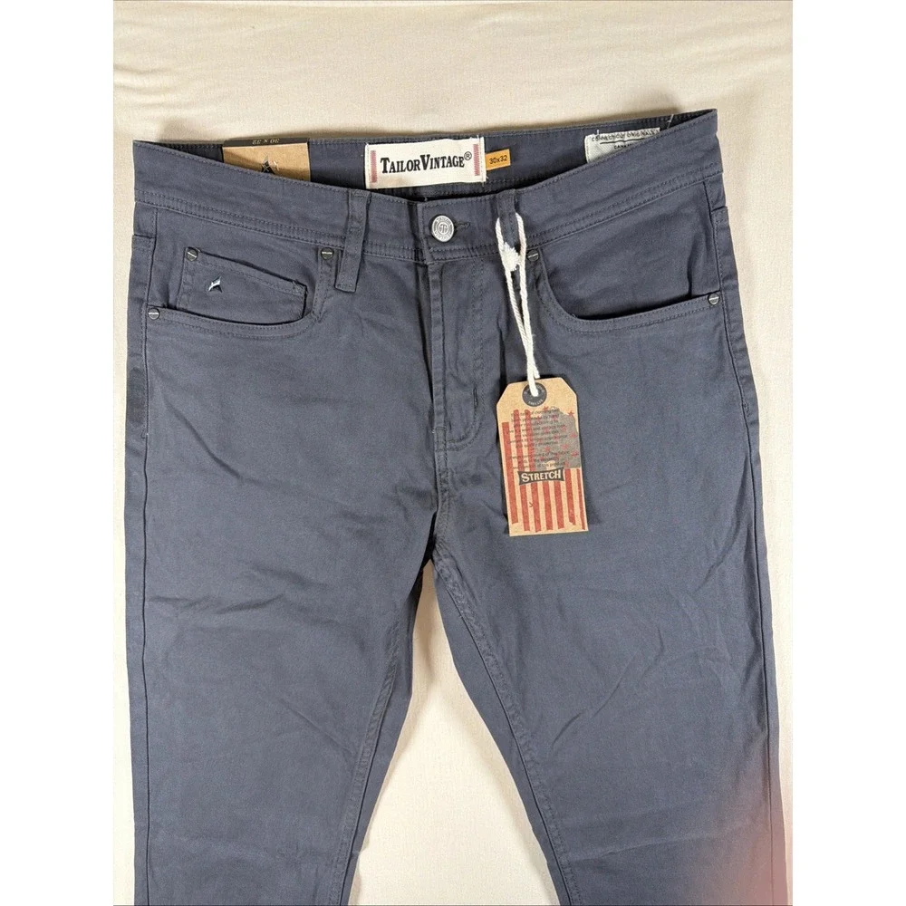 Tailor Vintage NWT Mens 30x32 Tailor Smart Pants Dark Gray Canaan Slim Fit